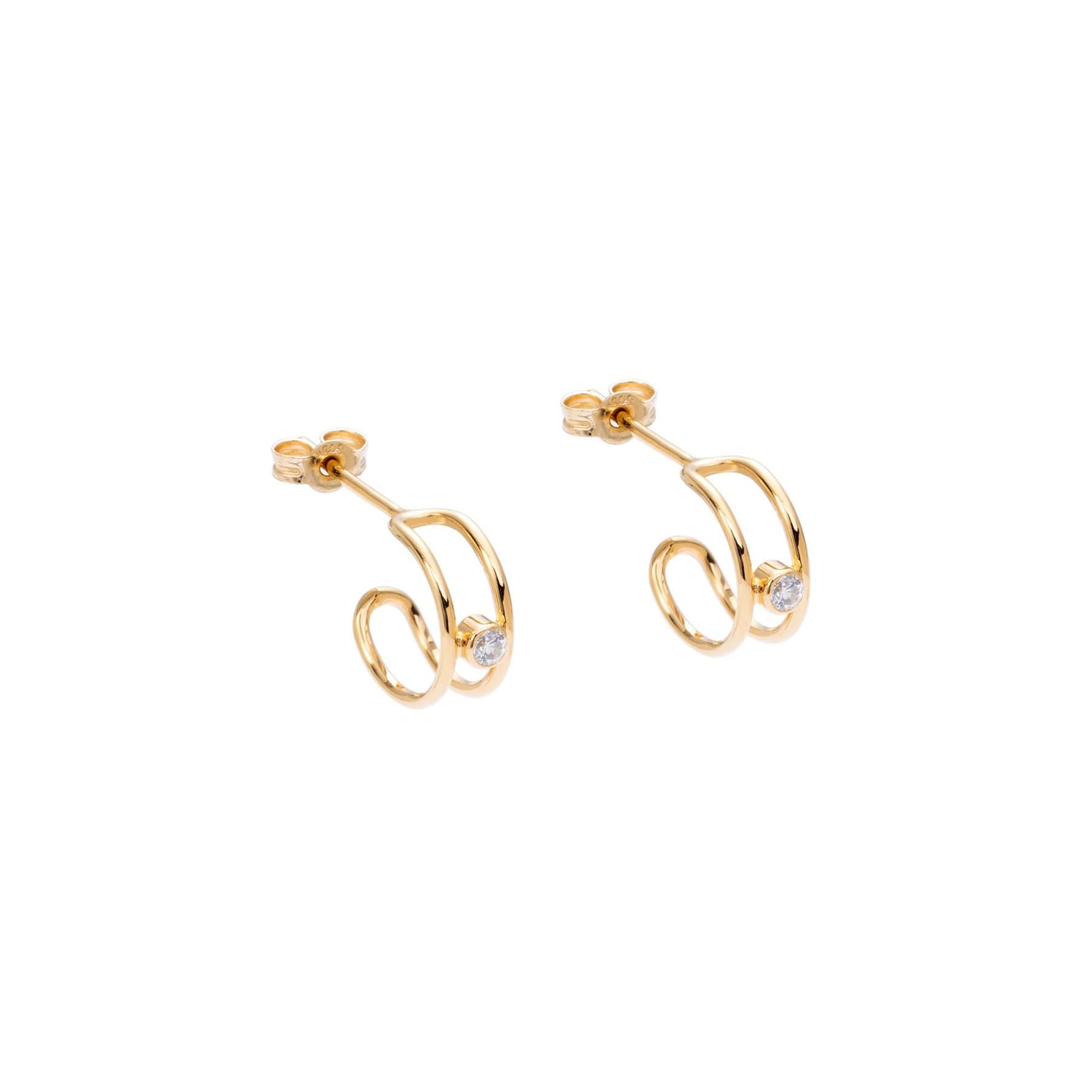 GoldInfinity 03 earrings with diamonds - ręcznie wykonana bezkompromisowa biżuteria